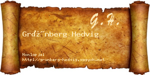 Grünberg Hedvig névjegykártya