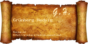 Grünberg Hedvig névjegykártya